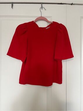 H&M Red Puff Sleeve Blouse